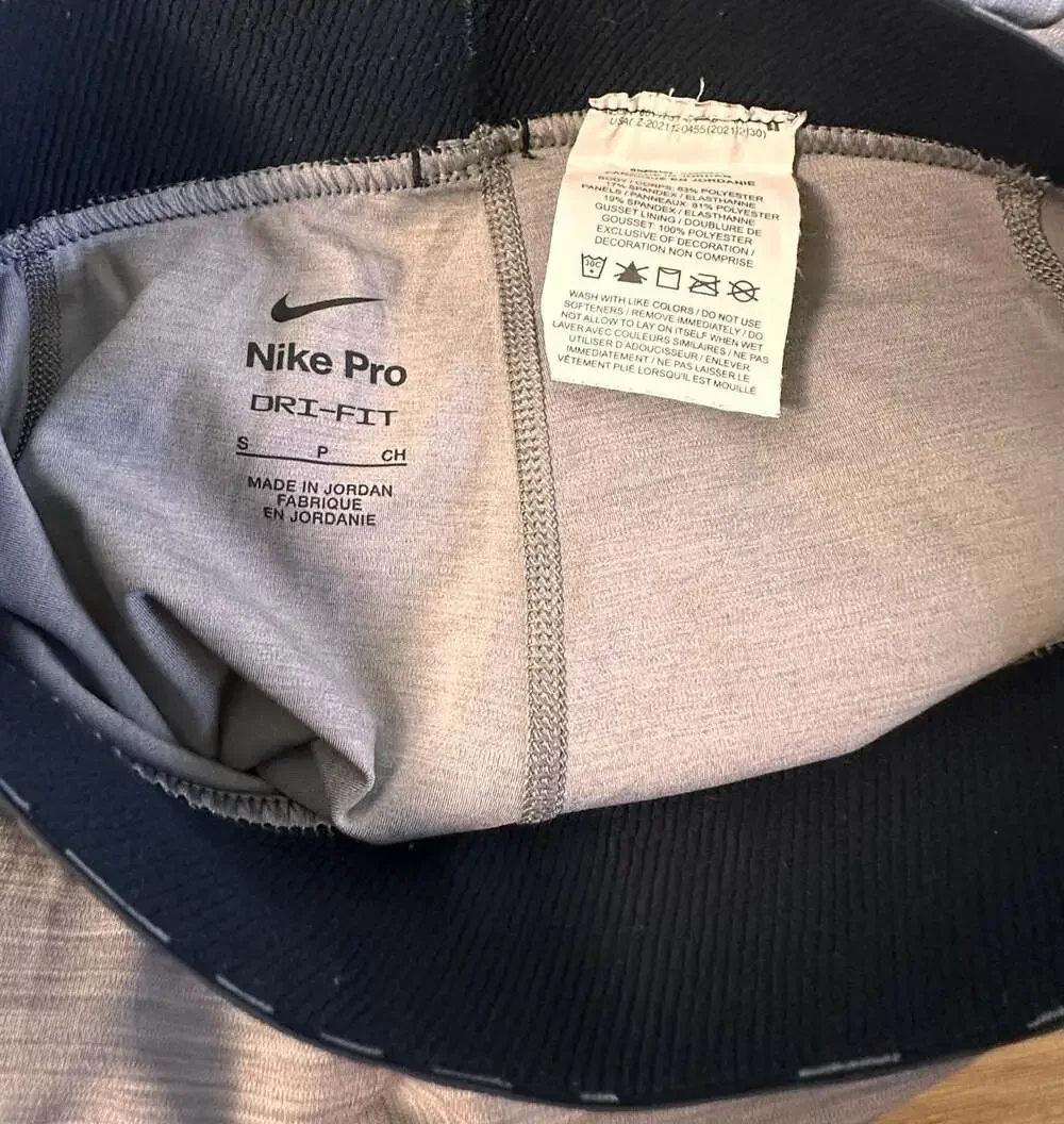 Nike Pro Dri-FIT Women's Training Leggings Gray Heather Black - Picture 3 of 3